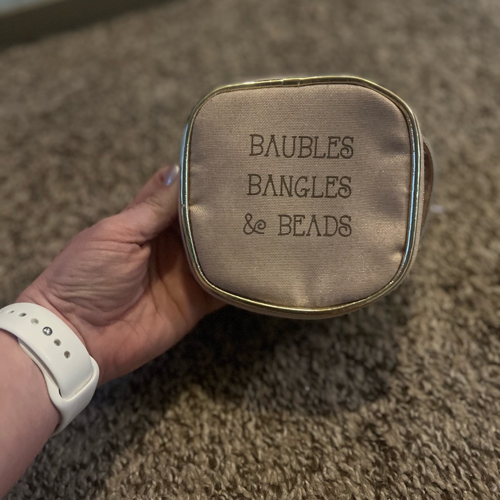 Pink and Gold Travel Jewelry Case